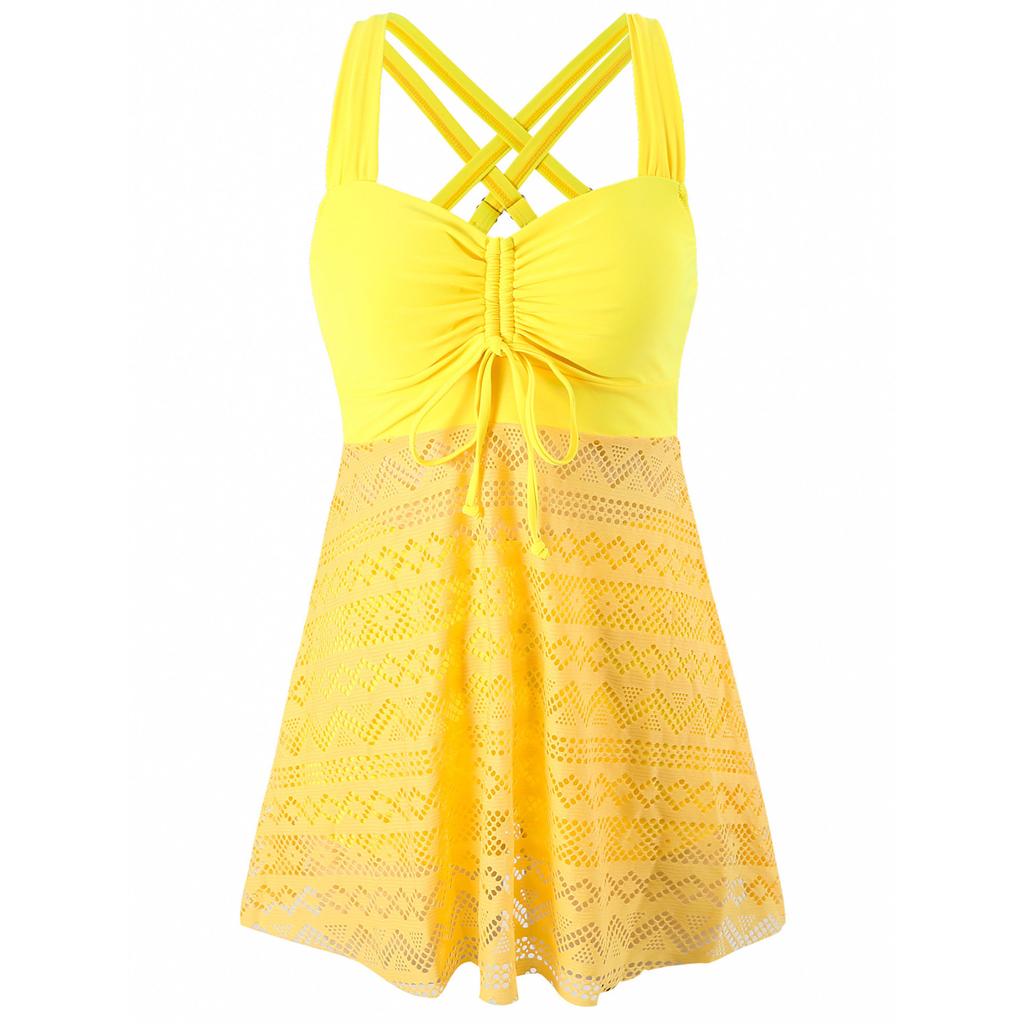 Sommer Store badedrakter Tankini-sett Dame Plus Size Badetøy Strandklær Todelt badedrakt Sportsbasseng Dame Badedrakt