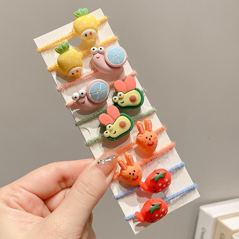 10-30PCS/Set, Cute Cartoon Animals, Hair Bands, Girls, Elastic Rubber Band, Headwear, Hair Accessories