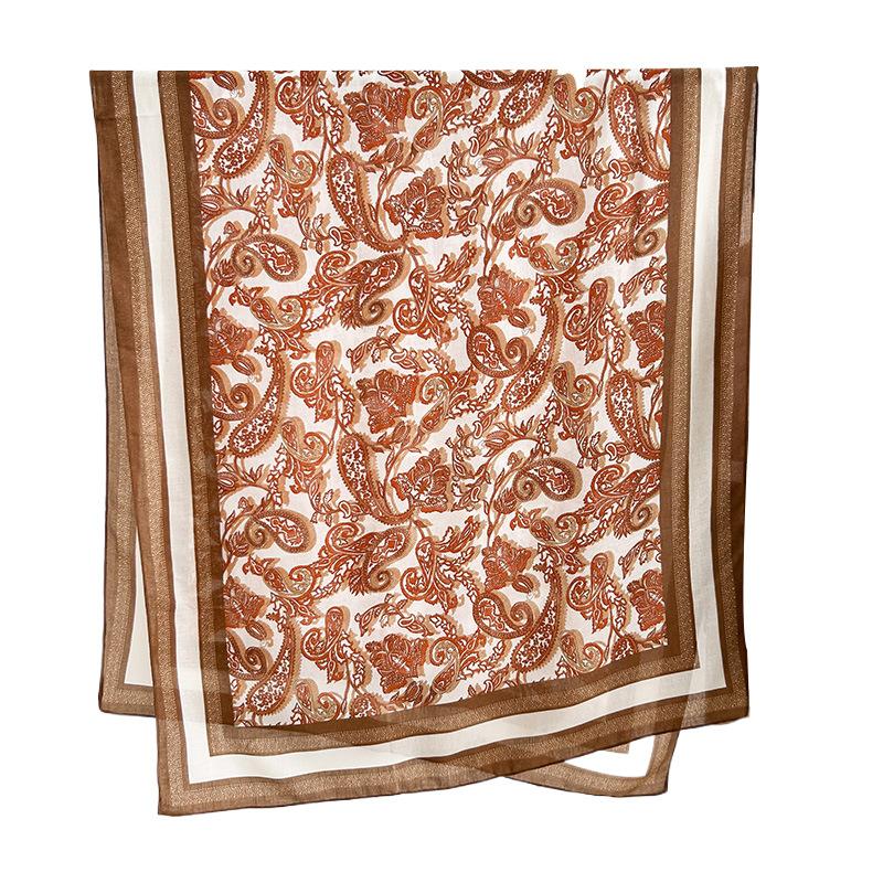 Autumn and winter high-end temperament fashion air-conditioned room shawl retro frame cashew print scarf women
