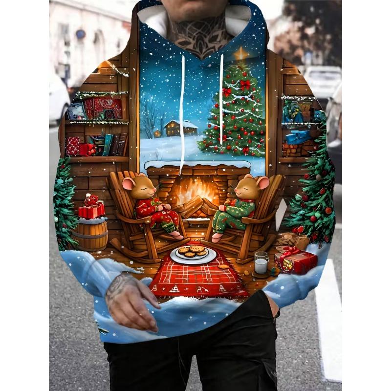 Herren 3D Weihnachtsmann Aufdruck Kapuzenpullover Hoodie Pullover Weihnachten Damen Freizeit Winterkleidung Kostümpartys