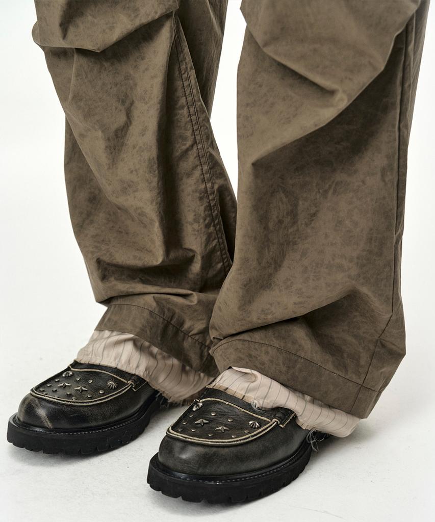 ADSB ANDERSSON BELL Carpenter Cargo Wide-Leg Trousers Apa901M(Khaki Brown)