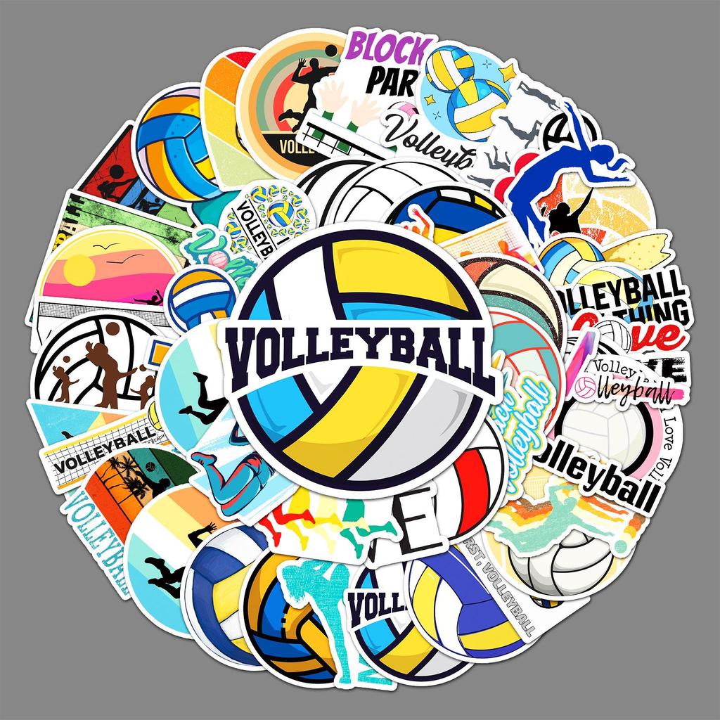 50 Volleyball Graffiti Sports Stickers - DIY, Waterproof, Creative Skateboard & Luggage Decals
