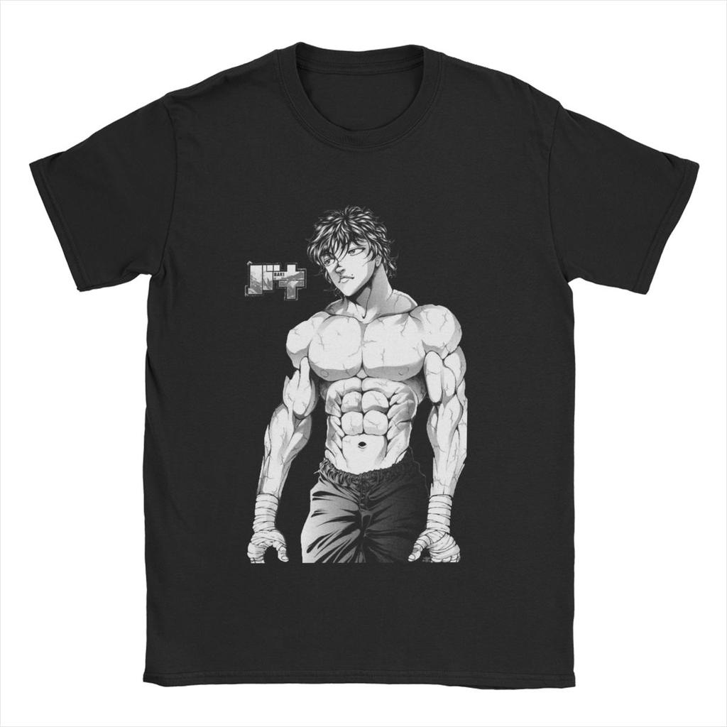 Men T-Shirts Anime Baki Cool 100% Cotton Tees Short Sleeve T Shirts O Neck Clothing Birthday Gift