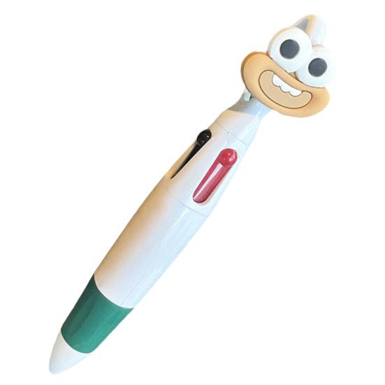 4-in-1 Cartoon Ballpoint Pen Cute Big Mouth Gel Pen with Multi-Color Ink Fun Writing Tool for Students Journaling