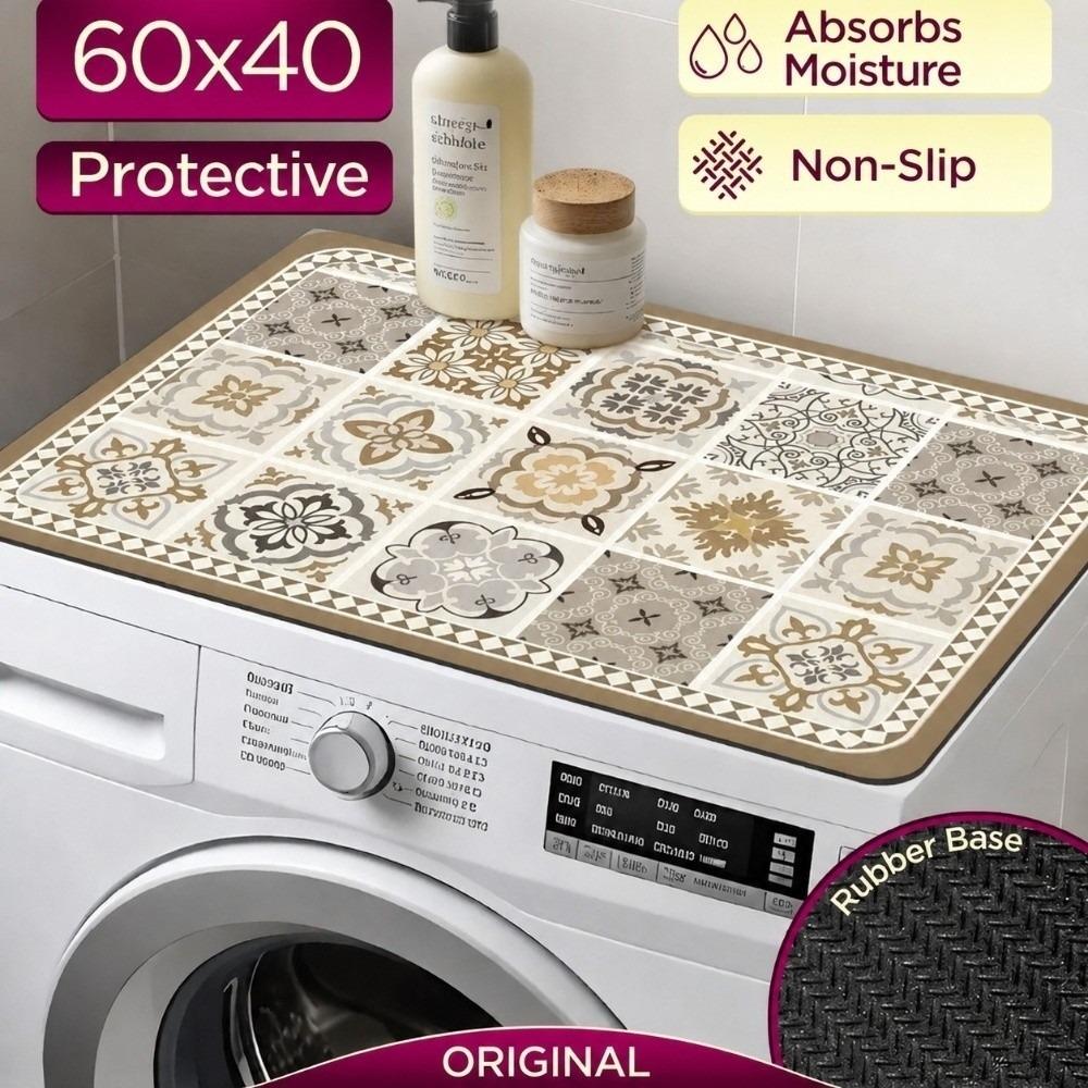 Absorbent Washing Machine Top Protector Pad Non Slip Bathroom Carpet Home