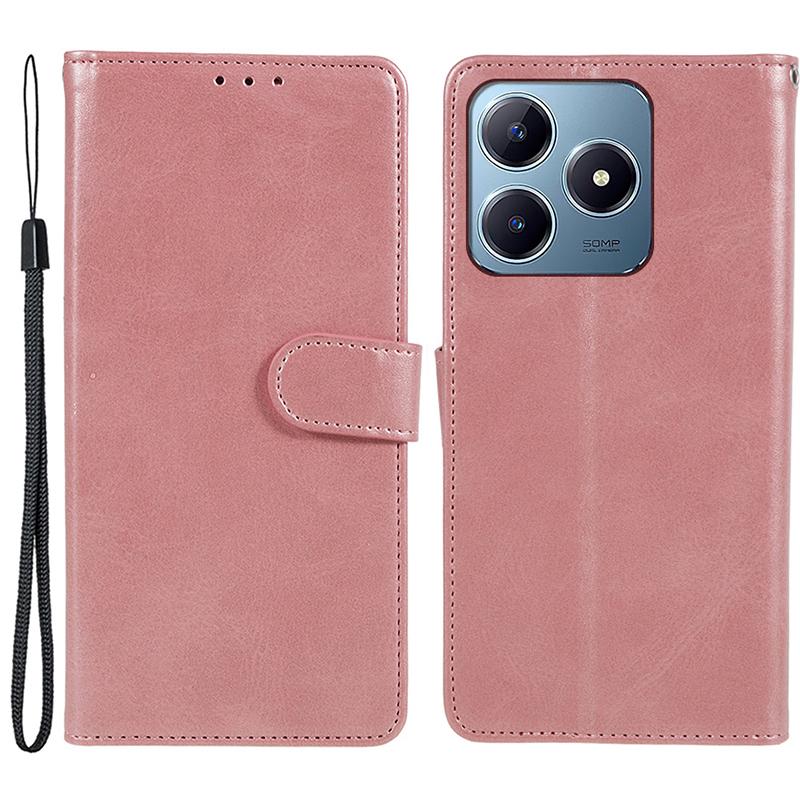 For Realme Note 60x 4G/C63 4G/C61 4G Case Leather Calf Texture Phone Cover Cash and Card Holder Wallet