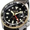 Seiko 5 Sports SKX Series GMT Automatic Mechanical Watch Black Brown Leather Men's Made in Japan