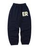 EEERRR Er Waffle Applique Long Sweat Pants (Navy)