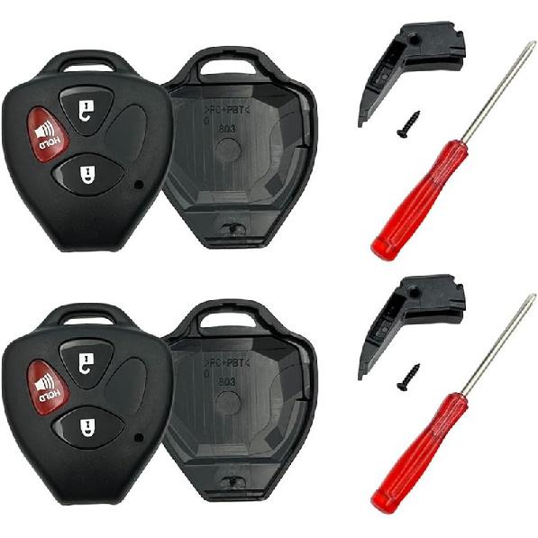 Key Fob Shell Case Replacement for 3 Button Toyota,Key Fob Cover with Screwdriver,Compatible for 2006-2018 Toyota 4Runner Corolla Matrix RAV4 Venza
