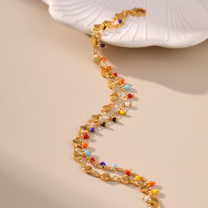 Bohemian Candy Color Rice Bead Ethnic Style Exotic Anklet For Women