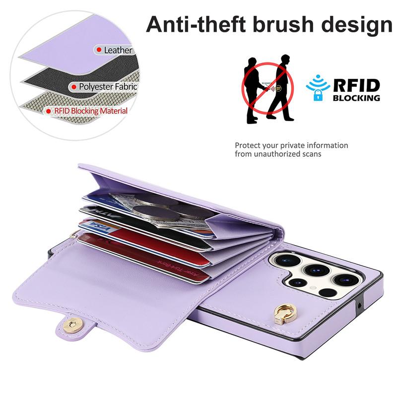 Lanyard Leder Geldbörse Handyhülle für Samsung Galaxy A16 A55 A35 A15 A14 A54 A73 A53 A13 A52S A12 A51 A71 Klapptasche Halter Abdeckung