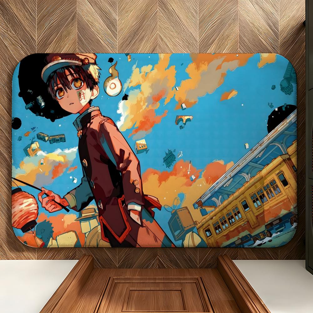 Anime Toilet-Bound H-Hanako-kun Floor Mat Soft Flannel Floor Mat Suitable for Entryways, Living Rooms, Bedrooms, and Bathrooms
