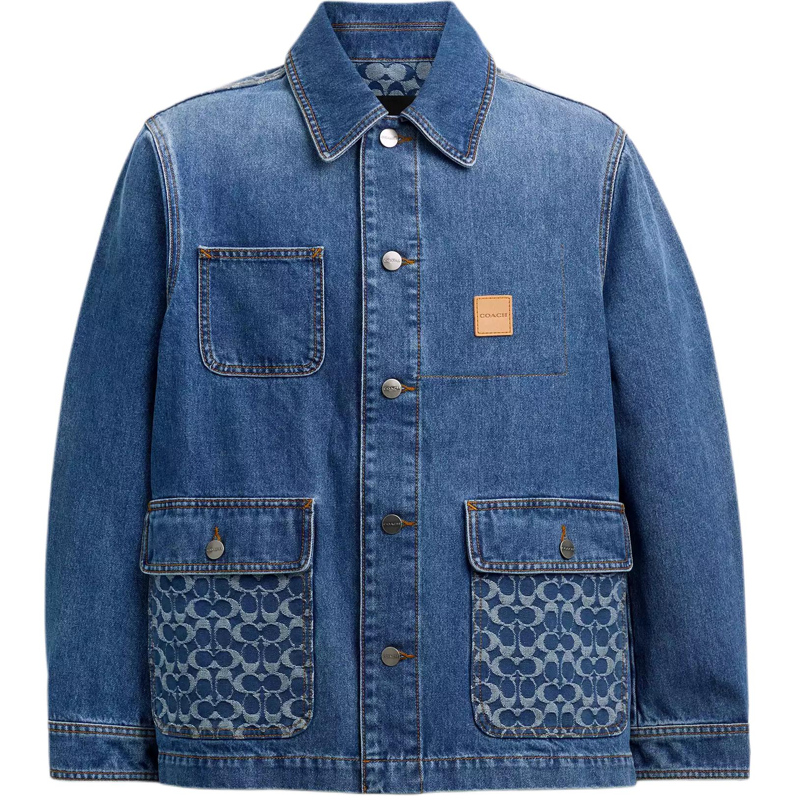 

Coach Denim Jacket With Front And Button Pockets Men Jacket Blue CAT17-LUN L