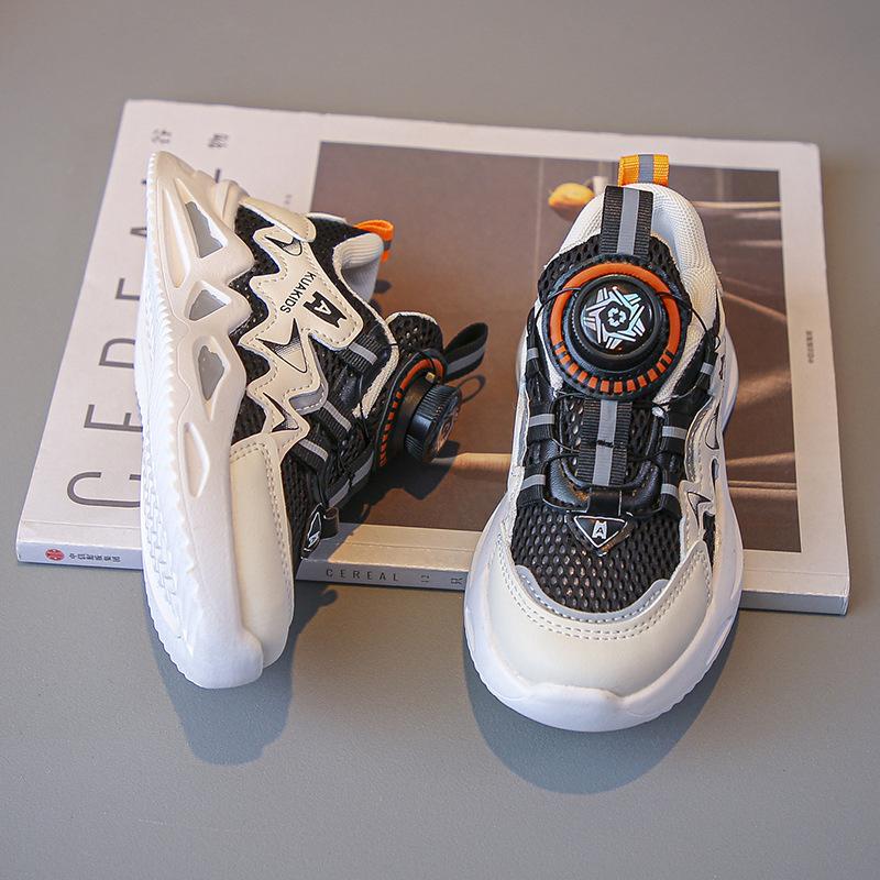 Kids Breathable Rotary Buckle Mesh Sport Sneakers 27