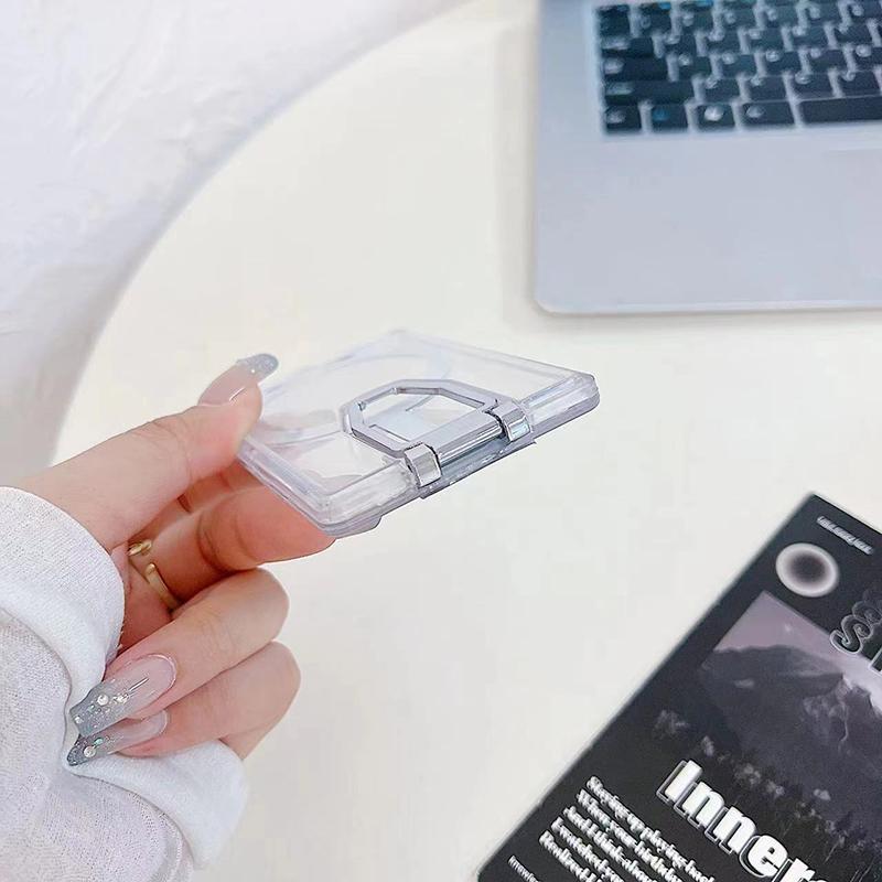 Clear Magnetic Card Holder Wallet Case For Magsafe Iphone 16 15 14 13 Pro Max With Fold Phone Holder Macsafe Card Slots Pocket