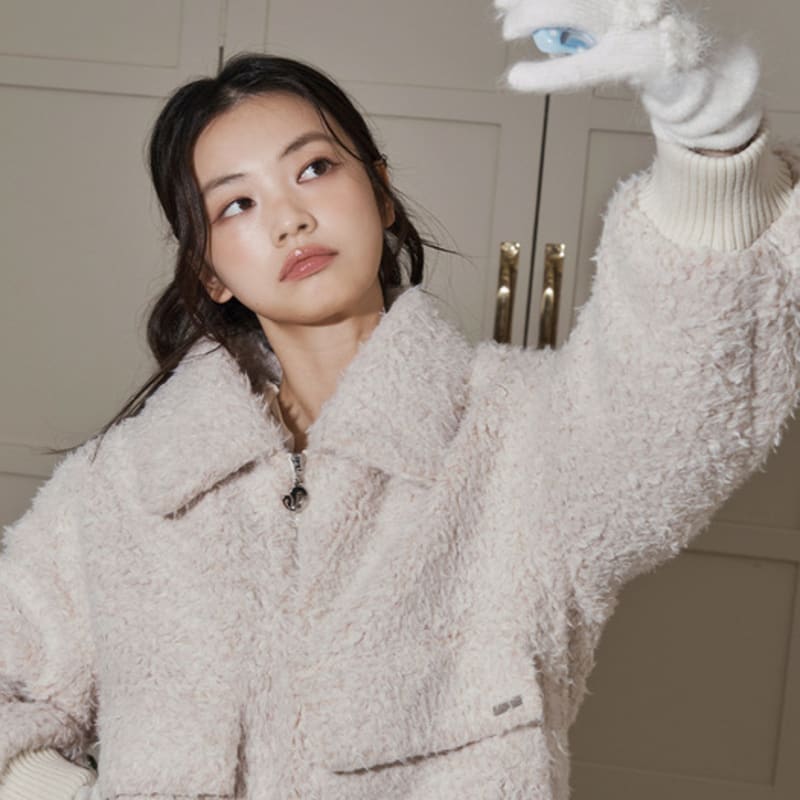 LOTS YOU lotsyou_Holiday Flower Knit Gloves White