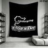 Custom Name Nürburgring Wall Tapestry Aesthetic Wall Hanging Printed Fabric Blanket Decorative Tapestries for Bedroom Living Room Home Decor
