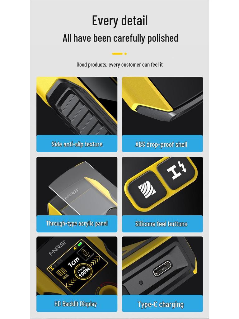 FNIRSI WD-02 Hochpräziser Multifunktions-Wanddetektor für Drähte, Metall und Stahlbewehrung