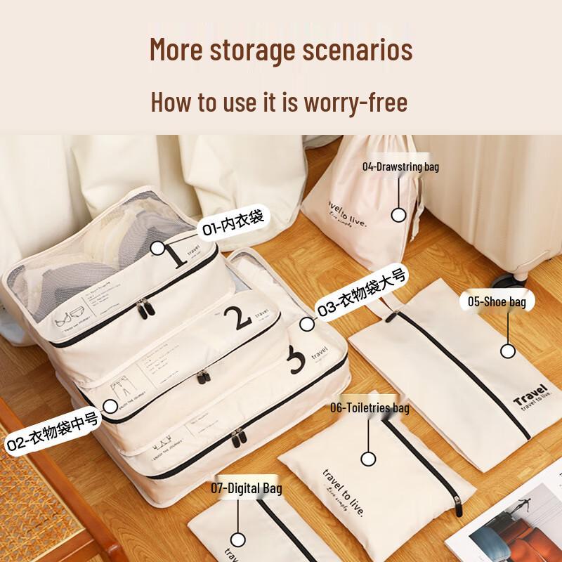 

7-Piece Portable Travel & Home Storage Bag Set