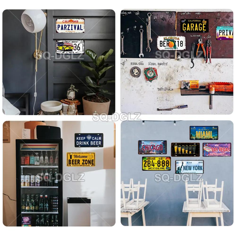 Europe City Plate Metal Sign - Vintage Tin Wall Decor for Bar
