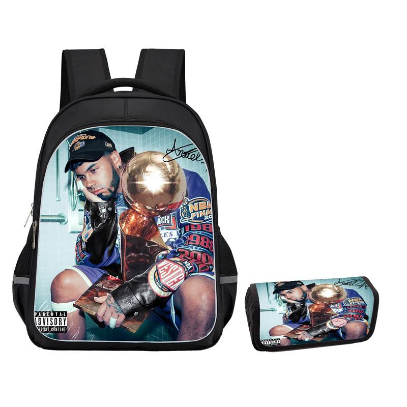Mochila Anuel Aa para Hombre y Mujer Bolsa Escolar Casual Gran Capacidad Caja de Almacenamiento para Material Escolar Tipo Solapa