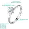 1 Carat Asscher Cut Moissanite Ring For Women, Light Luxury With A High-end Feel, S925 Silver Simple Closed Ring Gift For Women