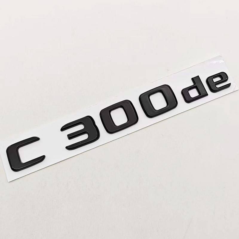 New 3D ABS Chrome Black Car Styling Logo C300e C300de Badge Rear Trunk Emblem Sticker Decals For Mercedes Benz C300e C300de W206