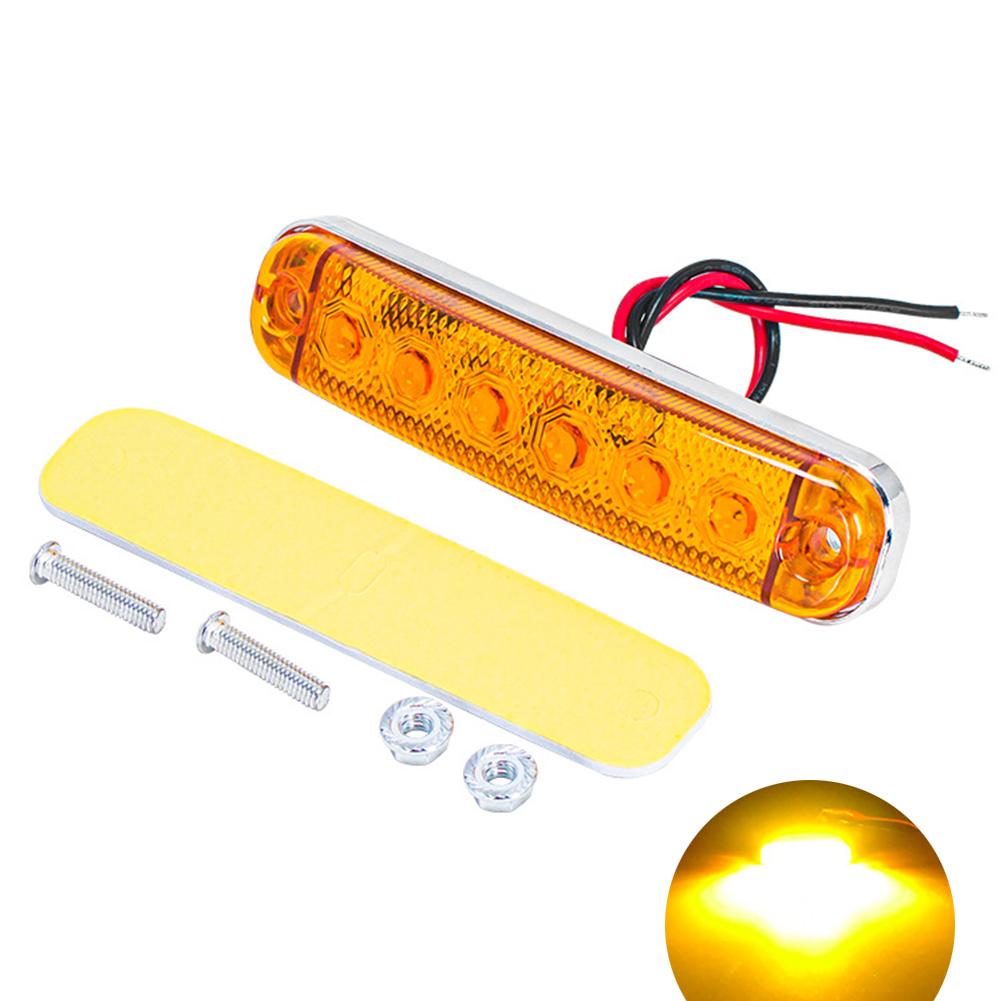 

2Pcs 12V- 80V 6LED Trailer Side Clearance Marker Lamp Warning Lens Flashing Lights Truck Side Marker Lamp Marker жёлтый