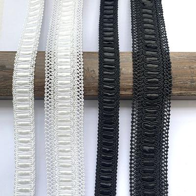 5m/16.4ft Each Pack Lace Sewing Trims Black White Curve Ribbons Clothes Fabric Curtain HandMade DIY Crafts Accessory Sewing Hat Gifts Decoration