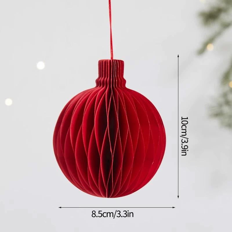 3D Paper Honeycomb Ball Santa Tree Hanging Pendant Christmas Hanging Ornament Lantern New Year Navidad Wedding Decor Supplies