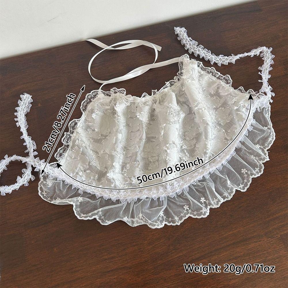 White Lolita Headscarf 3D Butterfly Lace Hair Band  Travel Beach Picnic Photoshoot