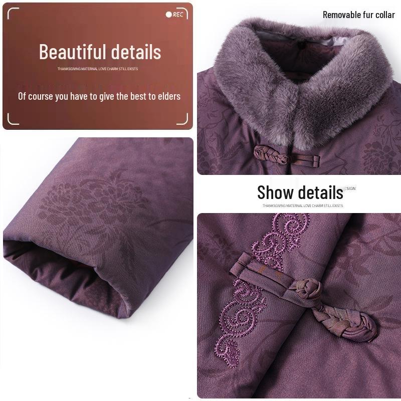 Hengyuanxiang Winter Cotton Jacket: Chinese Style for Elderly Women, Perfect for Grandma's Birthday or Mom's New Year Celebration