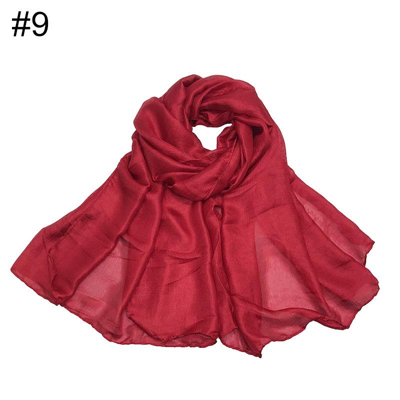 New scarf linen solid color imitation silk soft bag head shawl scarf one piece
