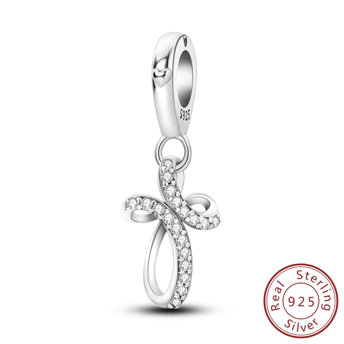 

Copper Metal Charm Bead Component Zircon Cross Pendant Bead Component Compatible With Authentic Original Bracelet High Quality Fine Jewelry Do It