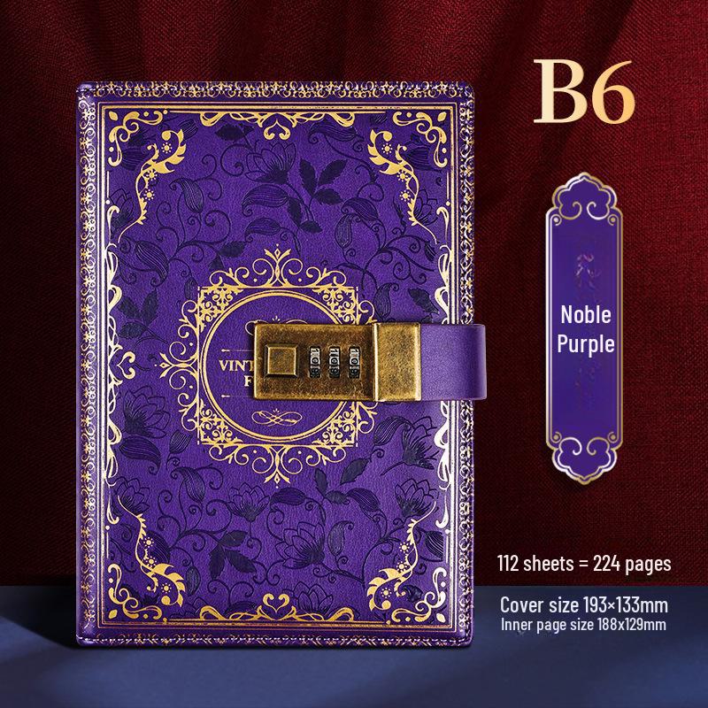 

B6 Ретро щоденник із парольним замком - Креативний блокнот та студентський журнал