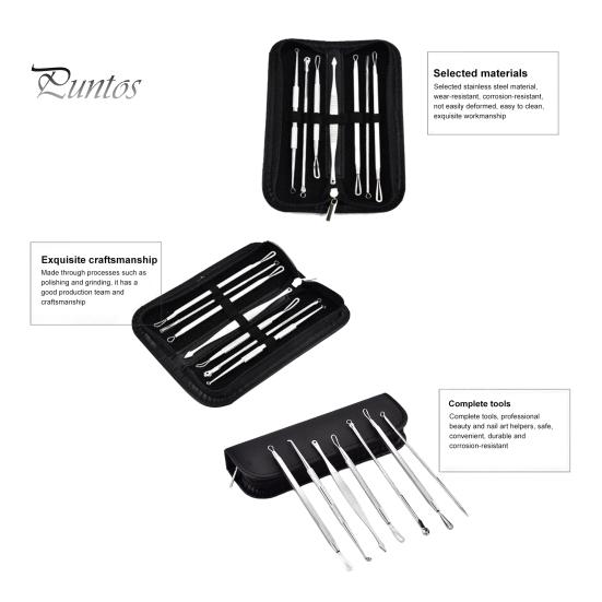 7Pcs Blackhead Remover Tool Kit Acne Needle Set for Face Skin Blemish Extractor with Storage Box Stainless Steel Pimple Popper Set for Acne Calluses