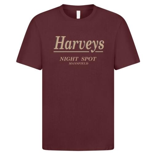 Harveys T Shirt Night Spot Retro 90s Nightclub Mansfield Rock Bar Clubbing GT210