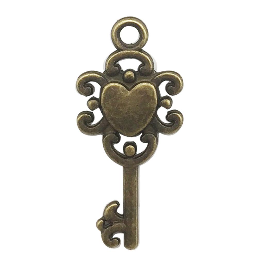 Retro Antique Bronze Color Key DIY Alloy Accessories Fashion Personality Love Pendant