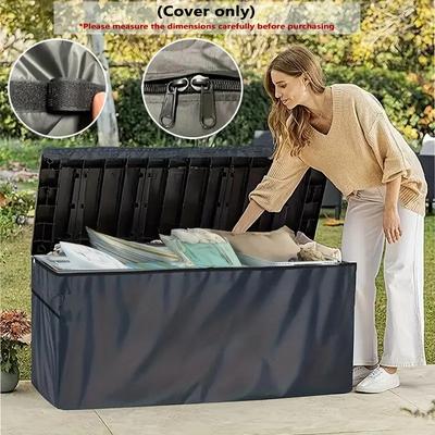 1pcs Zipper Deck Box Cover, Outdoor Garden Storage Box Lid Yard Furniture Cover Product Only Includes Cover