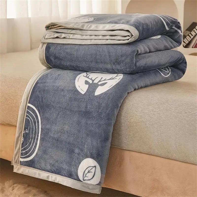 

Современный и простой плед из молочного бархата, универсальный для четырех сезонов, детский, толстый, теплый, комфортный, фланелевый плед, офисный плед для сна 120x200cm 1pcs