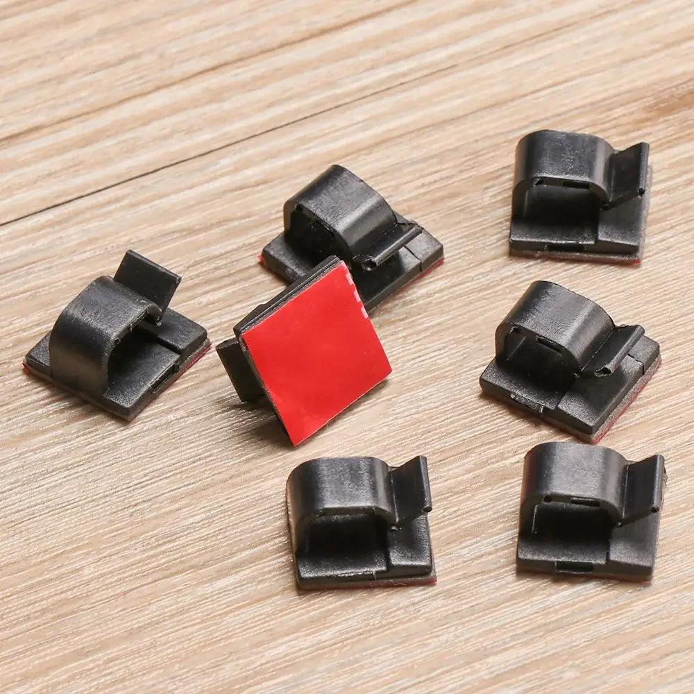 50pcs Sticky Firm Fastener Buckle Line Self-adhesive Wire Management Cable Clip Fixer Holder Cable Clamp