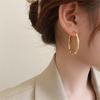 Circle Bamboo Earrings Female Large Circle Light Luxury Niche Senior Sense Earrings Ear Buckle Tide Earrings Elegant Accessories Classic Jewelry