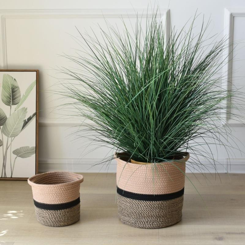 Cotton Rope Woven Flower Pot Storage Basket, Round Storage Basket, Home Decoration Dirty Clothing Basket