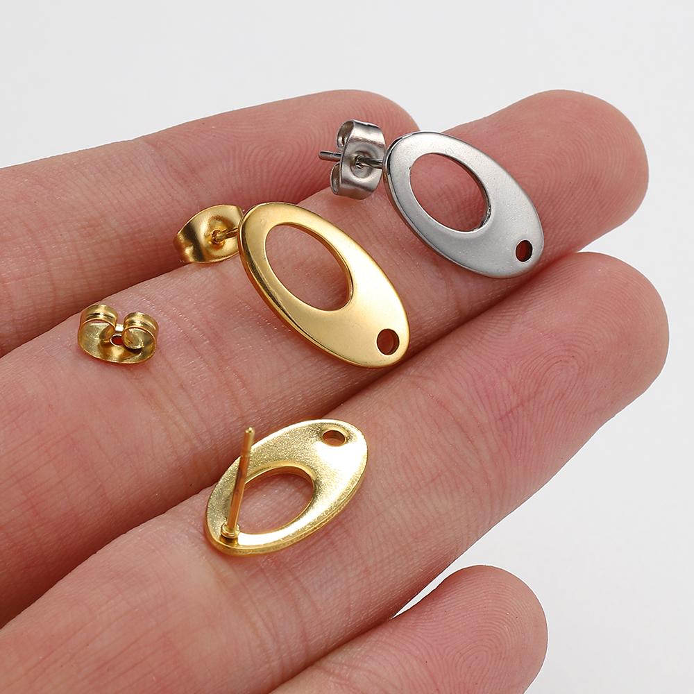 10 pièces Boucles d'oreilles en acier inoxydable Matériaux de fabrication Apprêts Goujons d'oreilles Boucles d'oreilles pendantes Bouchons d'oreilles pour la fabrication de bijoux DIY Accessoires