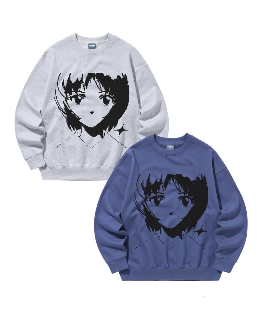 Video Jaki Pixel Girl Sweatshirt [Purple Blue]