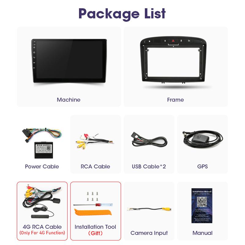 2 Din Android 12 Car Radio For Peugeot 408 1 2012 - 2020 For Peugeot 308 1 T7 2007 - 2015 Multimedia Video Player Carplay Auto