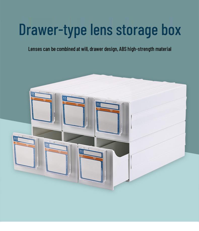 Durable Drawer-Type Lens Storage Box: Special Eyeglass Inventory Classification & Gridded Management Cabinet