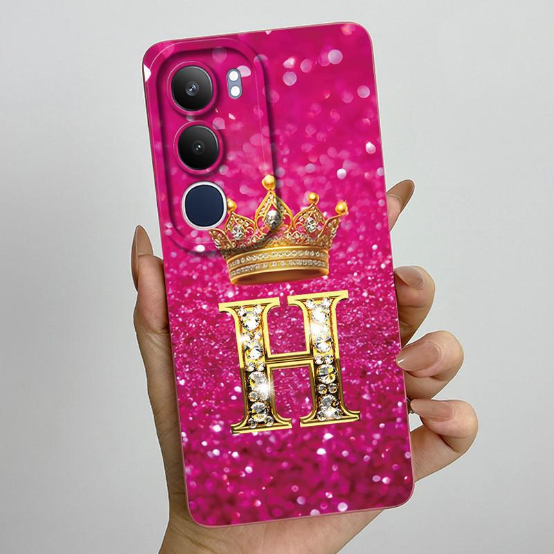 Pro Vivo Y19s 4G Pouzdro Koruna Počáteční Písmeno Měkký Silikonový Ochranný Zadní Kryt Pro Vivo V2419 Coque pro VivoY19S Y 19 s Fundas