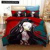Set Biancheria da Letto Stampato 3D Demon Slayer Giappone Anime Copripiumini Piumone Biancheria da Letto Tessili per la Casa Biancheria da Letto