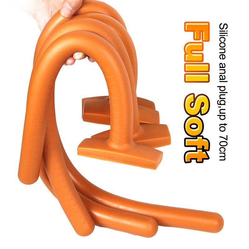 Silicone Anal Plug Masturbator with Suction Adult Sex Toy Big Dildo Pull Beads Fisting Realistic Penis Pegging Slave BDSM